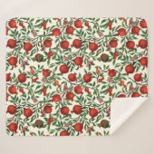 Granaatappels en Bella Moths op gebroken wit Sherpa Deken (Voorkant (horizontaal))