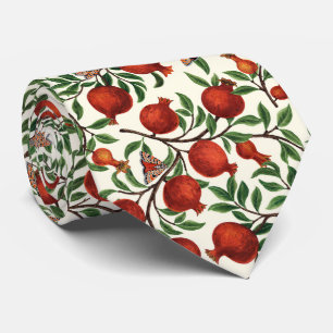 Granaatappels en Bella Moths op gebroken wit Stropdas