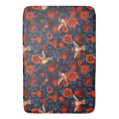 Granaatappels en kolibries / blauwe bladeren op zw badmat (Voorkant Verticaal)