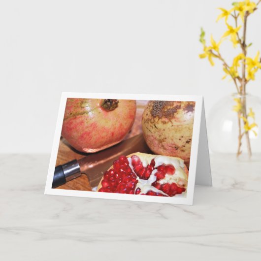 Granaatappels en mes kaart (Gele Bloem)