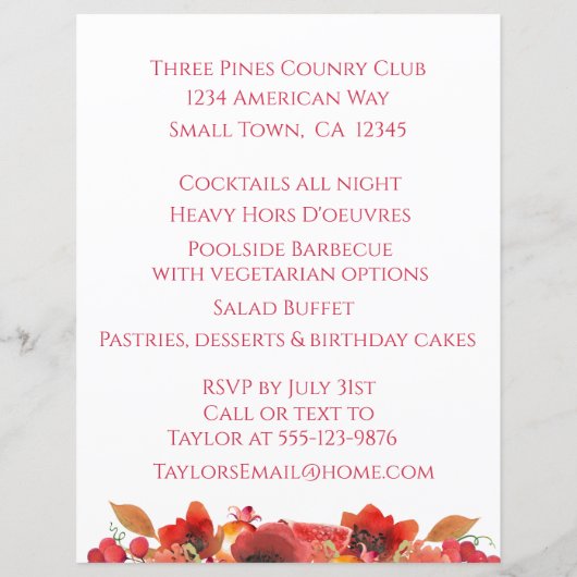 Granaatappels, papavers en bessen Papier (Achterkant)