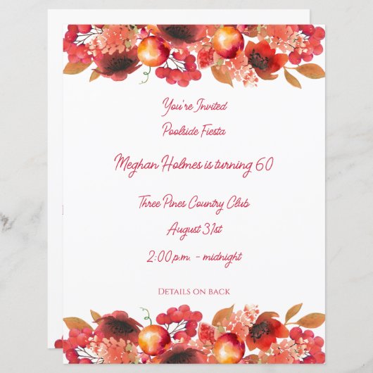 Granaatappels, papavers en bessen Papier (Voorkant / Achterkant)