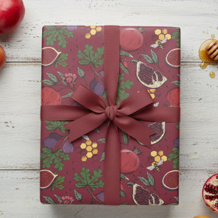 Granaatappels, Vijgen en Honingbijen Bourgondië Cadeaupapier