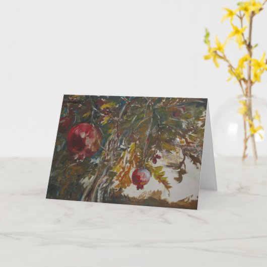 Granaatappelschilderij Kaart (Gele Bloem)