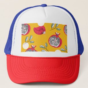 Granaatvrucht: met de hand getekend patroon. trucker pet