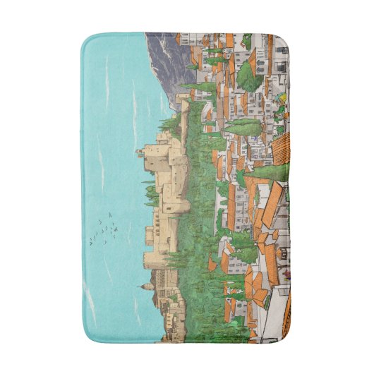 Granada Cityview Spanje Landscape Illustration Badmat (Voorkant Verticaal)