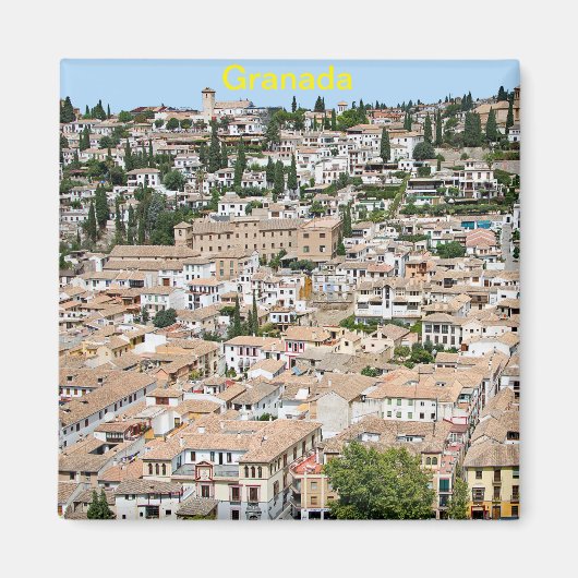 Granada. Panorama van Albaicin Magneet (Voorkant)