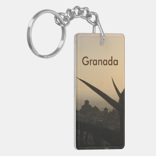 Granada souvenir Rechthoek (dubbelzijdig) Sleutelh Sleutelhanger (Voorkant Links)