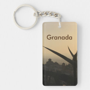 Granada souvenir Rechthoek (dubbelzijdig) Sleutelh Sleutelhanger