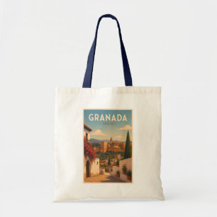 Granada Spanje Alhambra Illustratie Reis Kunst Tote Bag