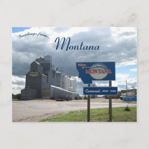 Granary bij de Montana State Line in Montana Briefkaart