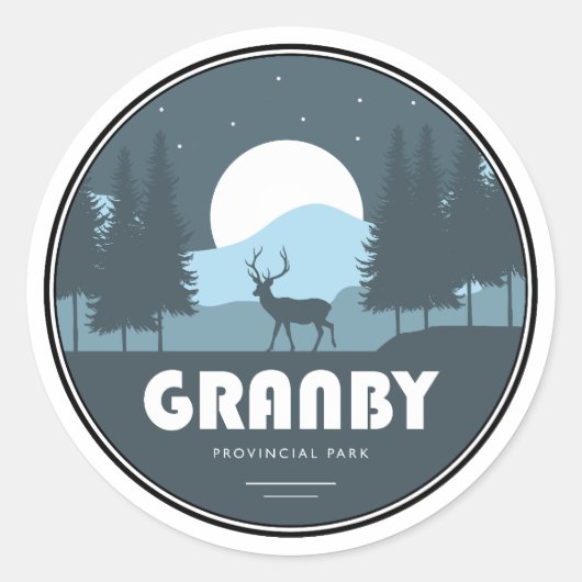 Granby Provincial Park Deer Ronde Sticker (Voorkant)