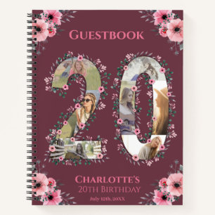 Grand 20e anniversaire Photo Pink Flower livre d'i
