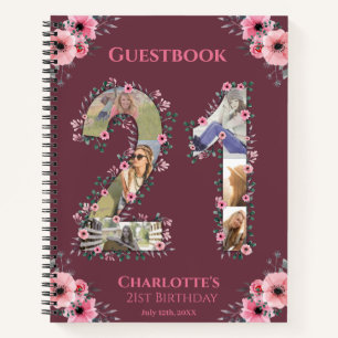 Grand 21e anniversaire Photo rose Flower livre d'i