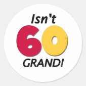 Grand 60th Birthday Ronde Sticker (Voorkant)