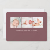 Grand accueil | Faire-part de naissance photo (Dos)