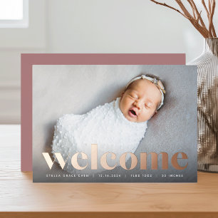 Grand accueil Faire-part de naissance Rose Gold