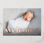 Grand accueil | Faire-part de naissance Rose Gold  (Recto)