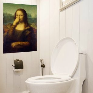 Grand Affiche de Salle de Bain Mona Lisa