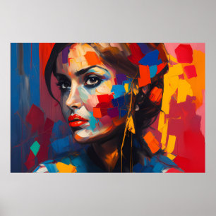 Grand Affiche - Femme Arc-en-ciel Abstrait