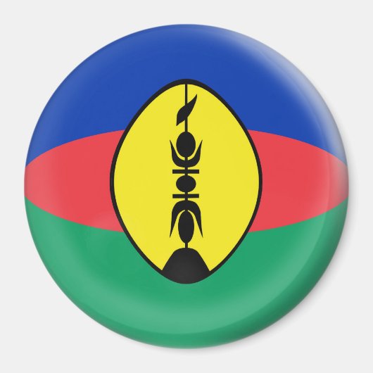 Grand aimant 3 pouces - drapeau de la Nouvelle-Cal (Devant)