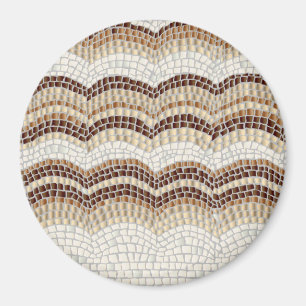 Grand aimant rond de mosaïque beige