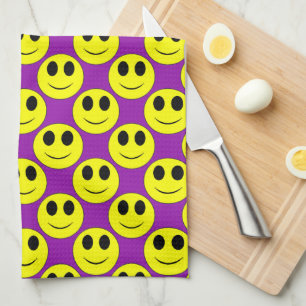 Grand Allover jaune violet serviette de cuisine