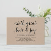 grand amour et joie, Faire-part de mariage en fuit (Debout devant)