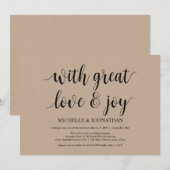 grand amour et joie, Faire-part de mariage en fuit (Devant / Derrière)