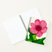 Grand anémone rose avec Green Feuille Journal (Intérieur)