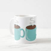Grand Aqua Blue Green Motif de la Mug Café (Devant gauche)
