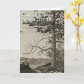 Grand arbre, carte d'anniversaire du paysage natur (Fleur jaune)