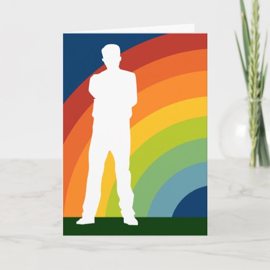 grand arc-en-ciel gai venant faire-part (Devant)