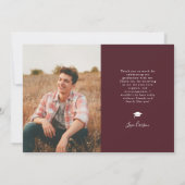 Grand Arch Photo Red Graduation Faire-part (Dos)