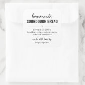 Grand Autocollant de Carré Étiquette de pain fait (Sac)