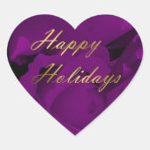 grand autocollant de coeur de fleur violet (Devant)