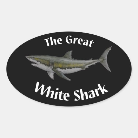 grand autocollant de requin blanc (Devant)