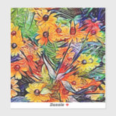 Grand Autocollant Peint Artsy Fleur sauvage (Feuille)