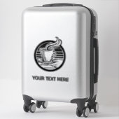 Grand autocollant transparent du logo du café (Sur valise)