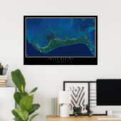 Grand Bahama-eiland van de ruimtesatellietkaart Poster (Thuiskantoor)