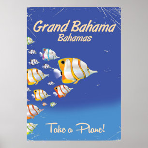 Grand Bahama Vintage Poster de voyage pour poisson