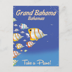 Grand Bahama Vintage Tropische vis reisposter Briefkaart