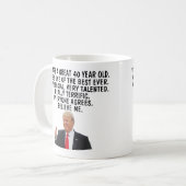 Grand bâillon d'anniversaire, tasse de 40ème anniv (Devant gauche)