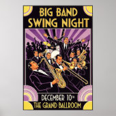 Grand Ballroom Big Band Swing Night Poster vintage (Devant)