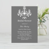 Grand Ballroom Bridal Shower Invitation (grijs) Kaart (Staand voorkant)