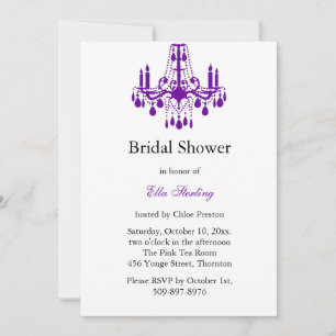 Grand Ballroom Bridal Shower Invitation (paars) Kaart