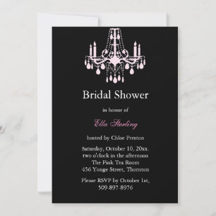 Grand Ballroom Bridal Shower Invitation (zwart) Kaart