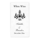 Grand Ballroom Bruiloft Wijn Label (wit) (Voorkant)