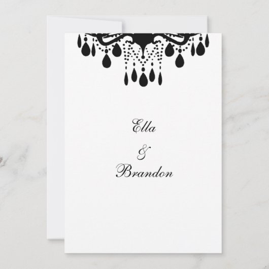 Grand Ballroom Huwelijksuitnodiging 1 (wit) Kaart (Achterkant)