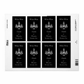 Grand Ballroom Mariage Vin Étiquette (noir) (Feuille entière)